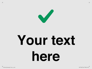 Custom plain background, green tick sign